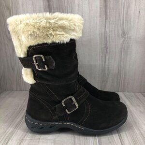 Earth Spirit Boots Womens 7 Brigitte Brown Suede Zip Winter Comfort Boots